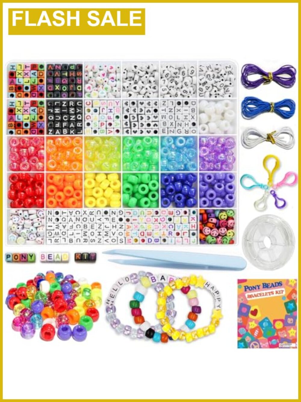 DIY Bracelet Making Kit Pony Beads Letter Beads Jewelry Crafts Set